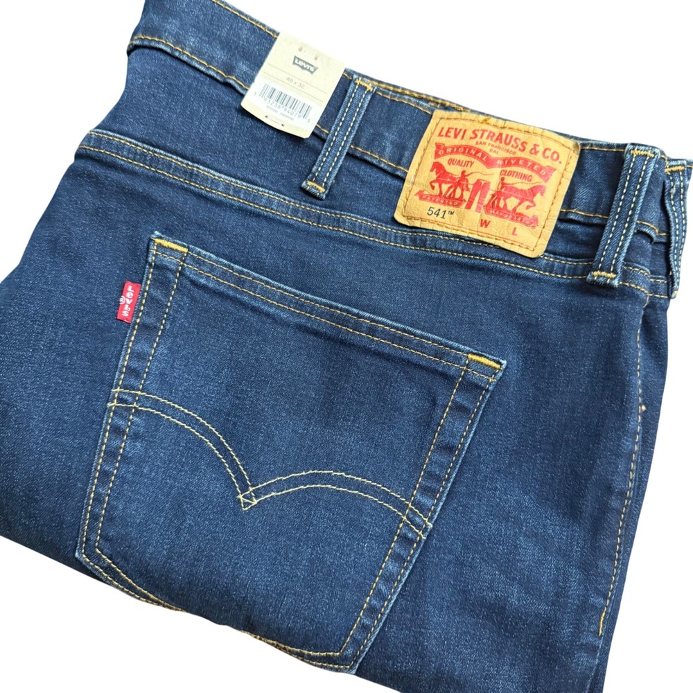 Levis 541 Athletic Taper Mens Jeans 48x32 Dark Wash Blue Stretch 18757-0081 NEW‎